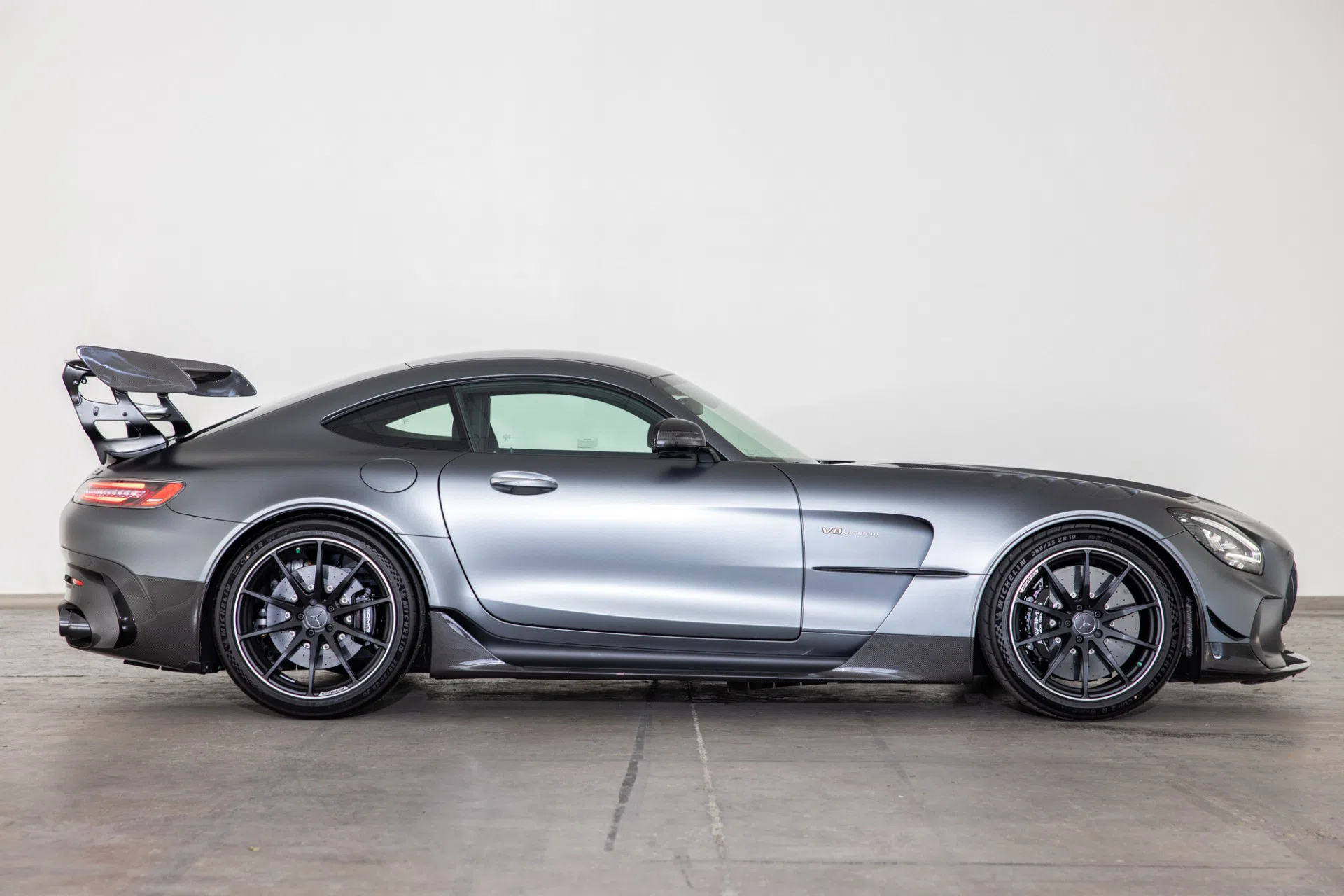 2022 Mercedes-Benz AMG GT BLACK SERIES, side profile, Designo Selenitgrau Magno