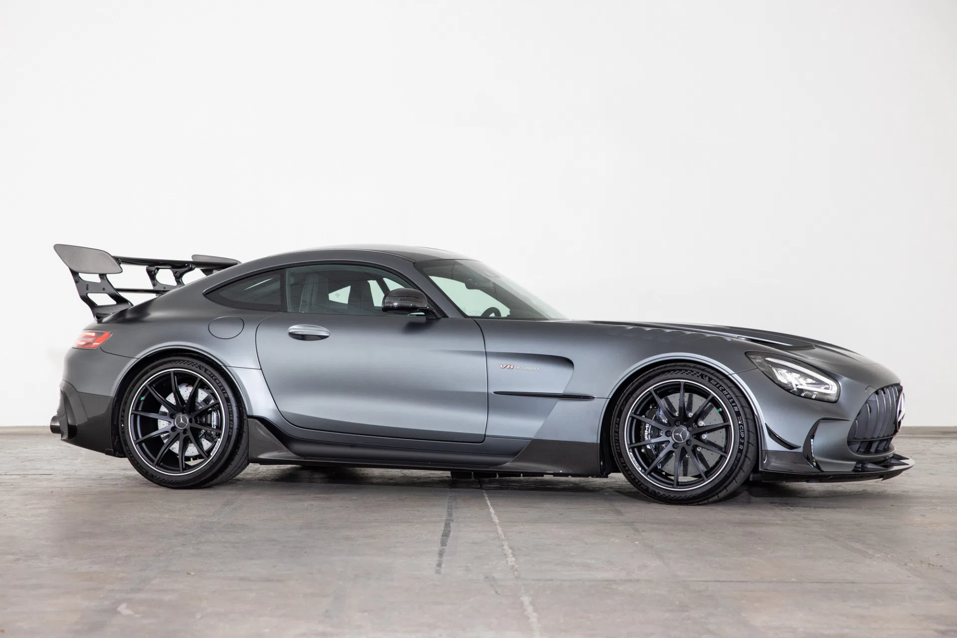 2022 Mercedes-Benz AMG GT BLACK SERIES, side profile, Designo Selenitgrau Magno