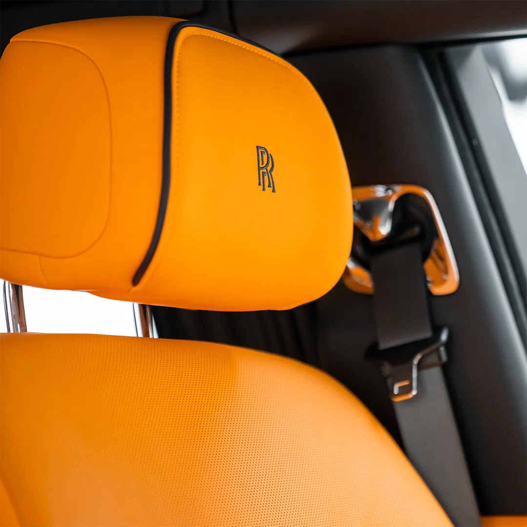 2022 Rolls-Royce Phantom VIII EWB interior, seats, Orange