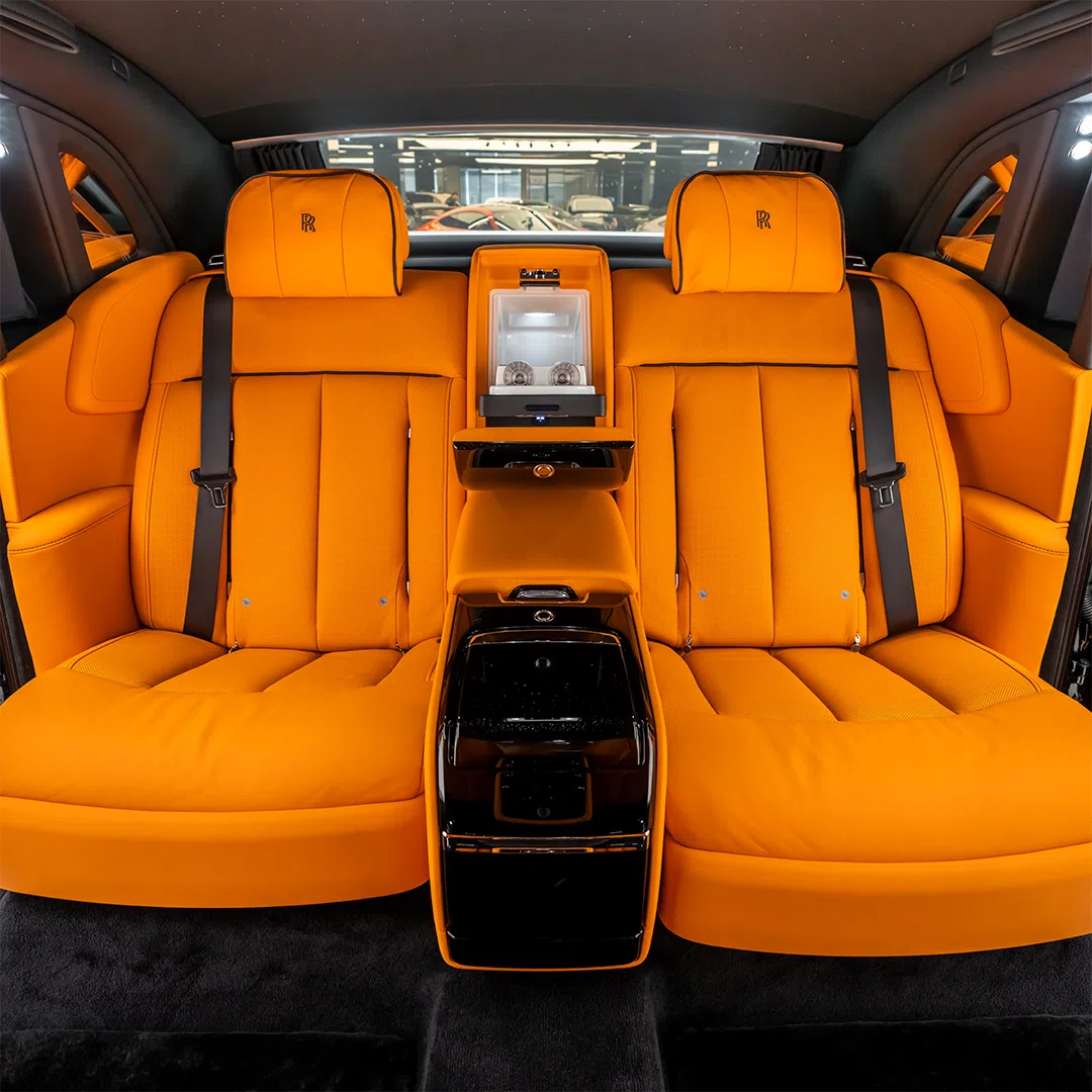 2022 Rolls-Royce Phantom VIII EWB interior, seats, Orange