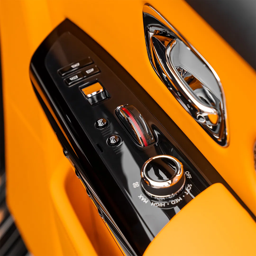 2022 Rolls-Royce Phantom VIII EWB interior, center console, Orange