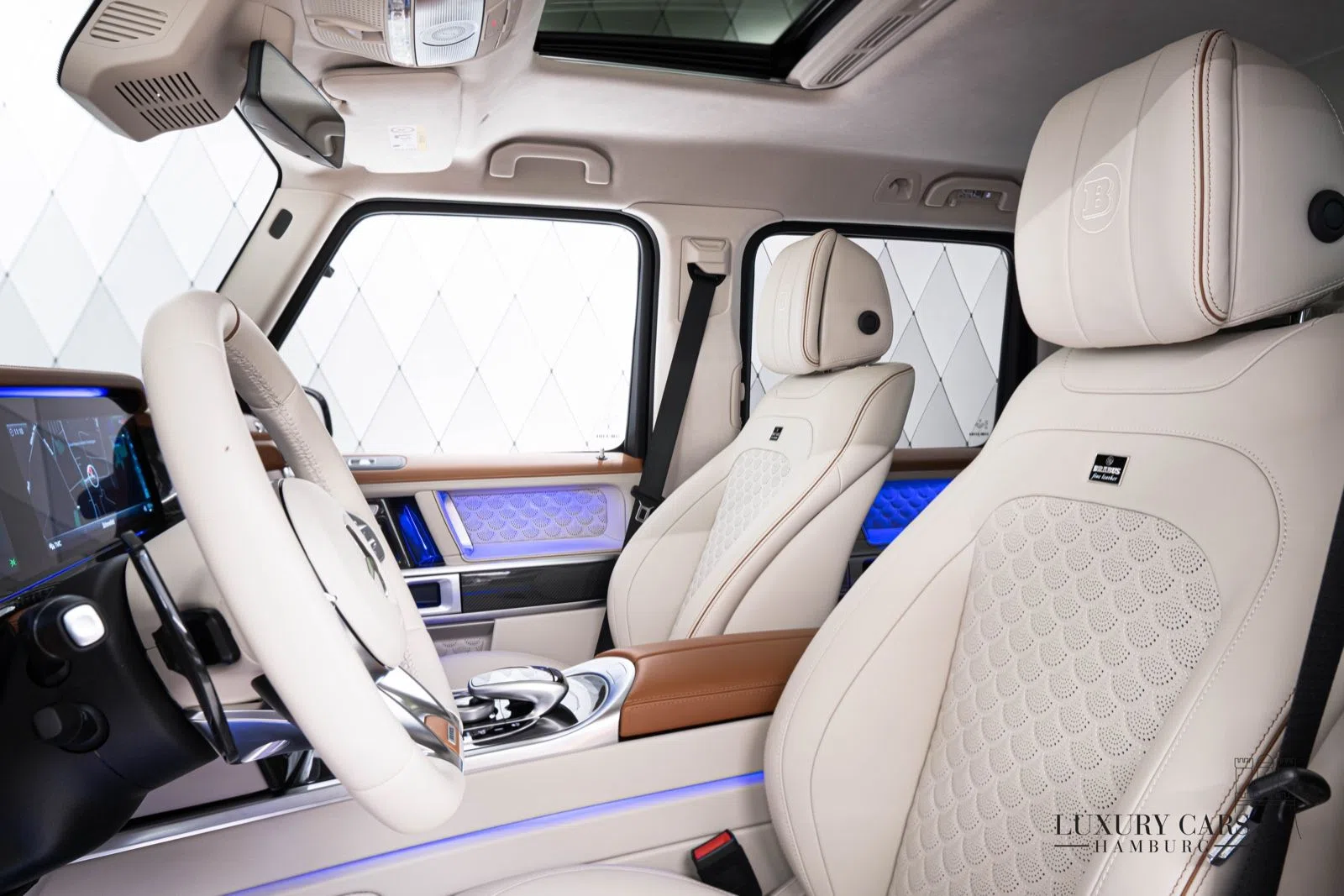 2022 BRABUS G 800 interior, seats, Beige, Full leather