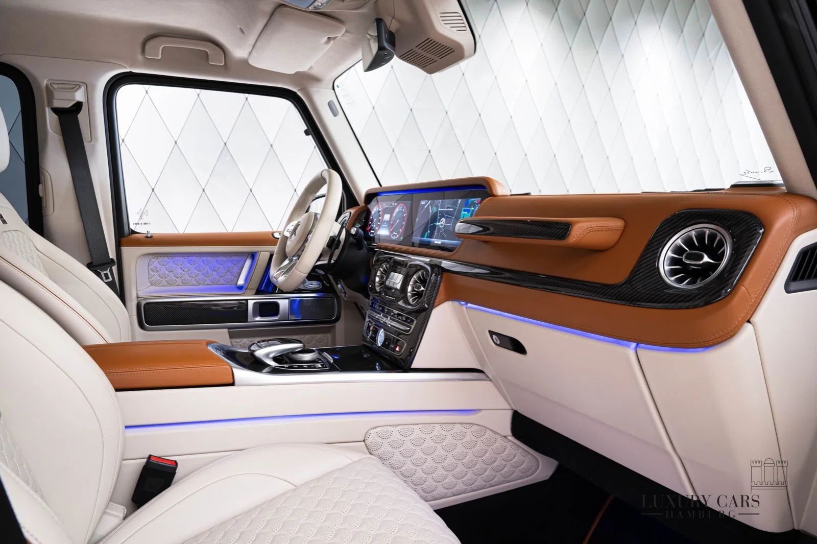 2022 BRABUS G 800 interior, Beige, Full leather