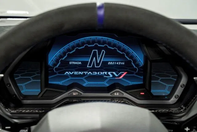2020 Lamborghini Aventador SVJ Roadster interior, Nero Cosmus