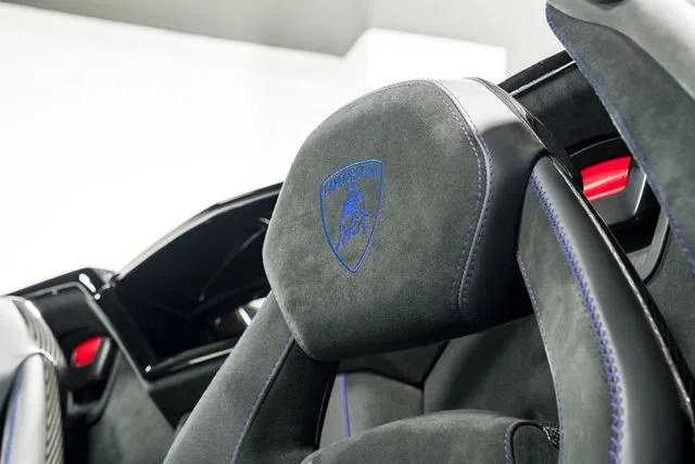 2020 Lamborghini Aventador SVJ Roadster interior, Nero Cosmus