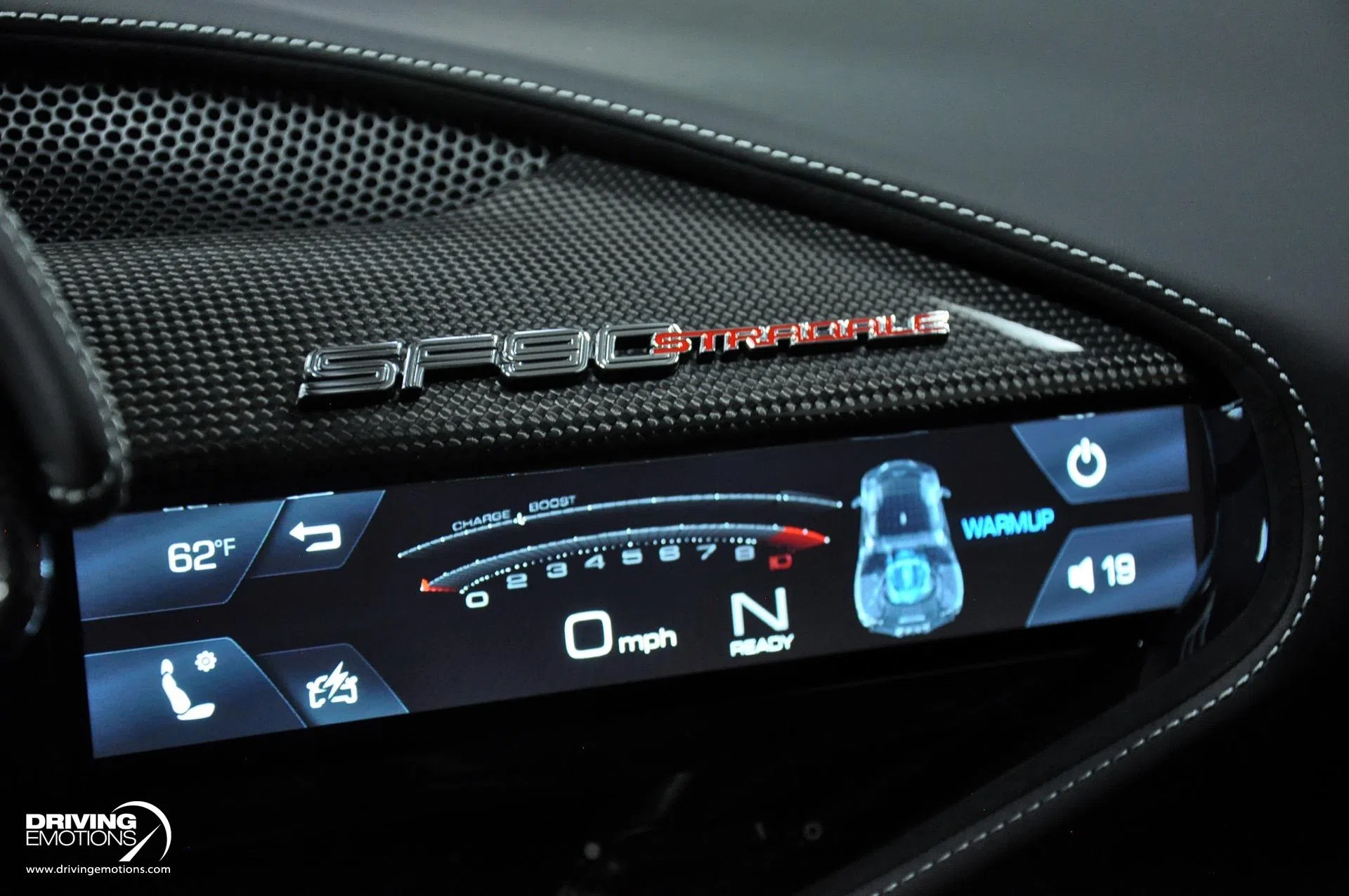 2022 Ferrari SF90 Stradale interior, Nero, Leather