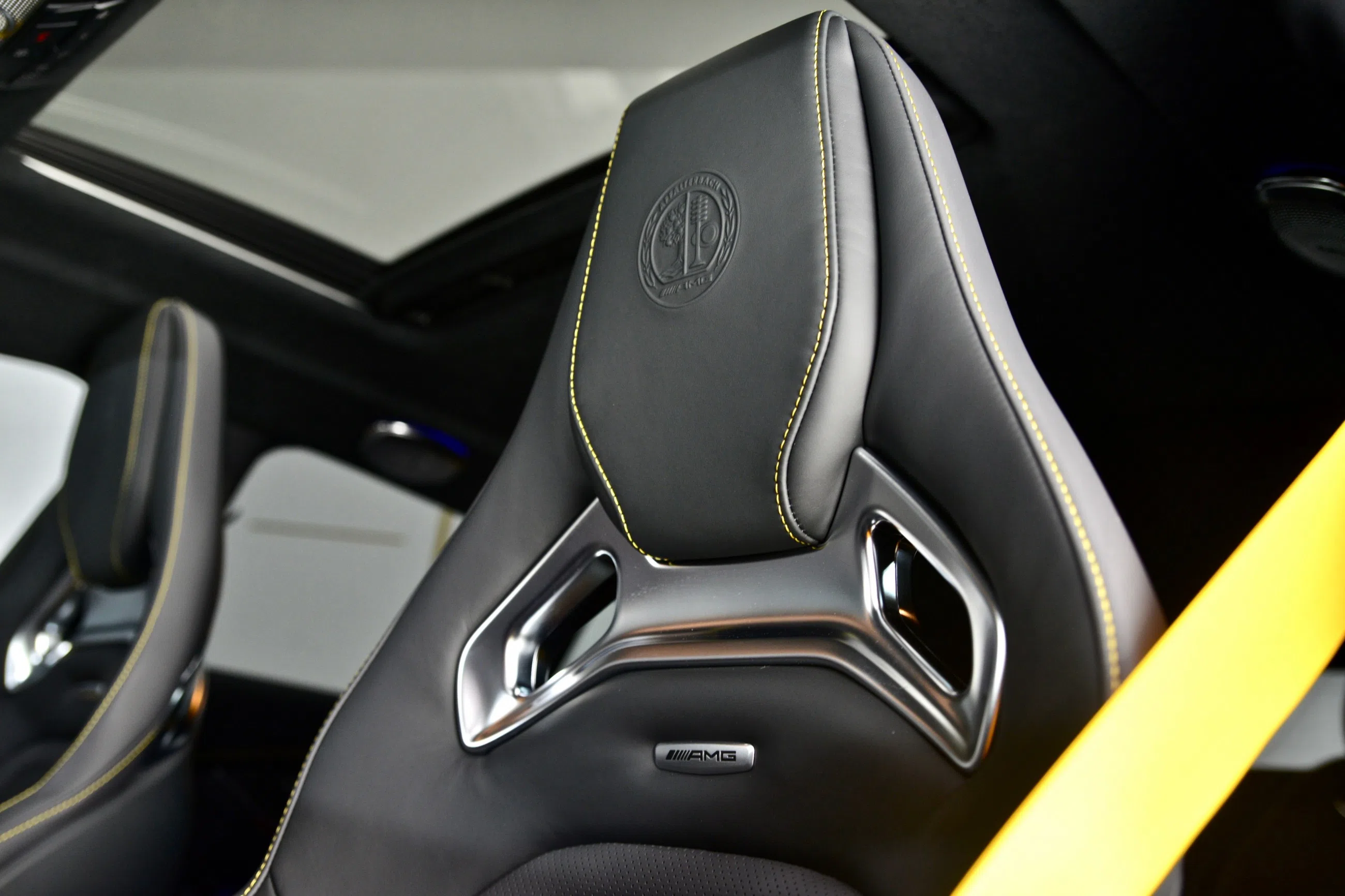 2019 Mercedes-AMG GT 63 S 4M interior, Black Alcantara/ Yellow