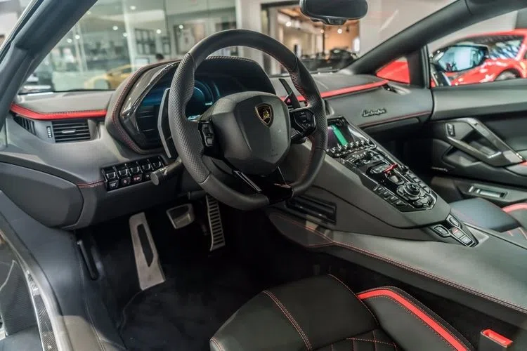 2017 Lamborghini Aventador S interior, dashboard, Nero Ade