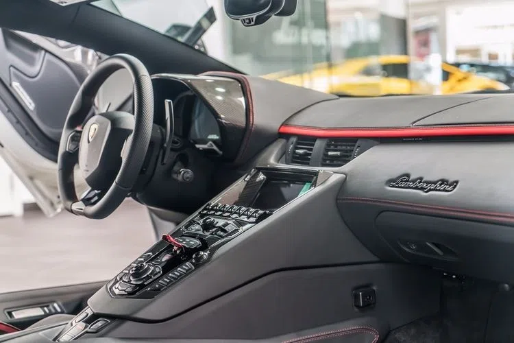 2017 Lamborghini Aventador S interior, dashboard, Nero Ade