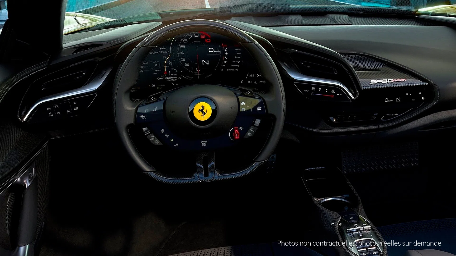 2022 Ferrari SF90 Spider interior, dashboard, Beige