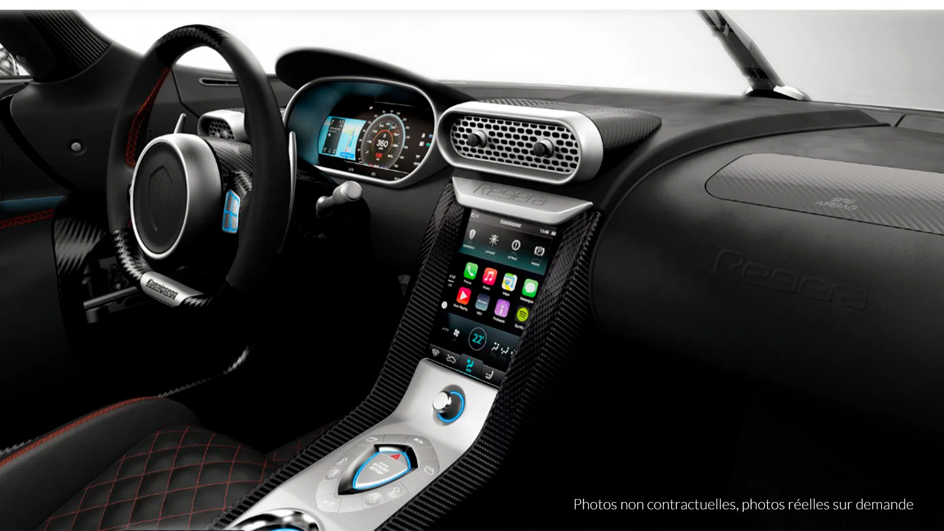 2020 Koenigsegg Regera interior, dashboard, Black