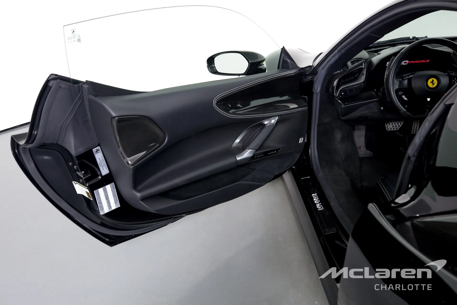 2021 Ferrari SF90 Stradale interior, door panel, NERO