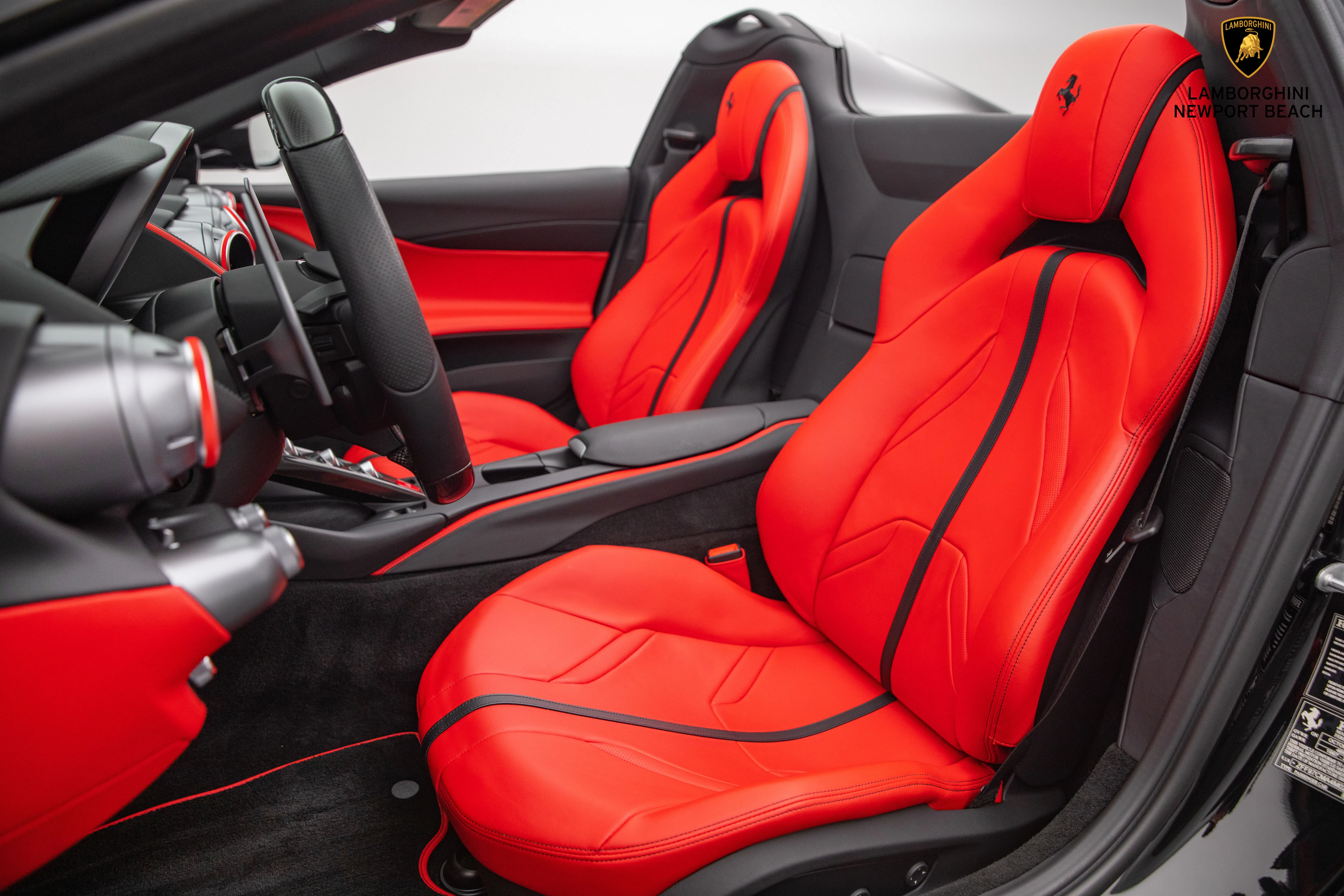 2021 Ferrari 812 GTS interior, seats, Rosso Ferrari