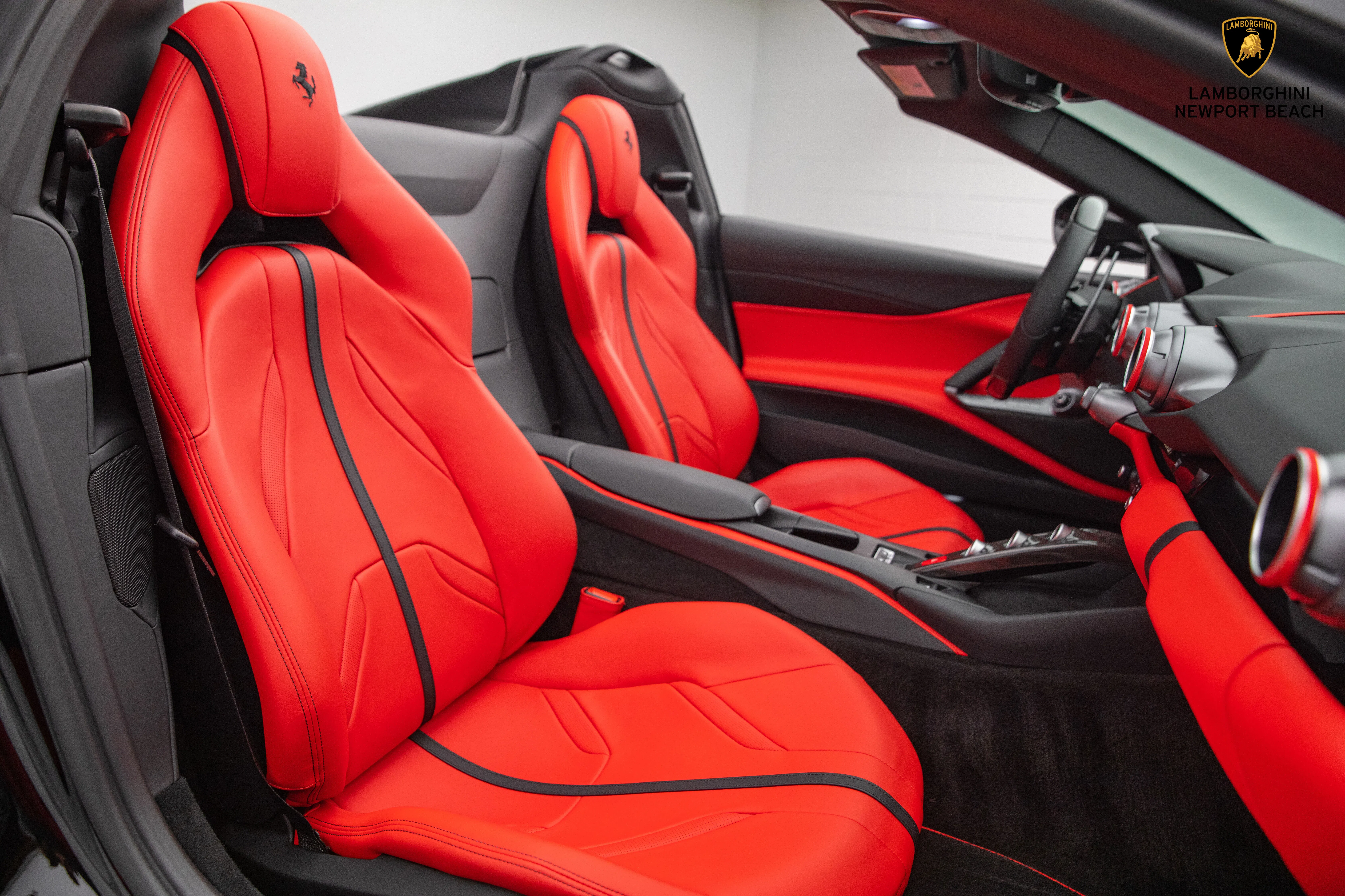 2021 Ferrari 812 GTS interior, seats, Rosso Ferrari