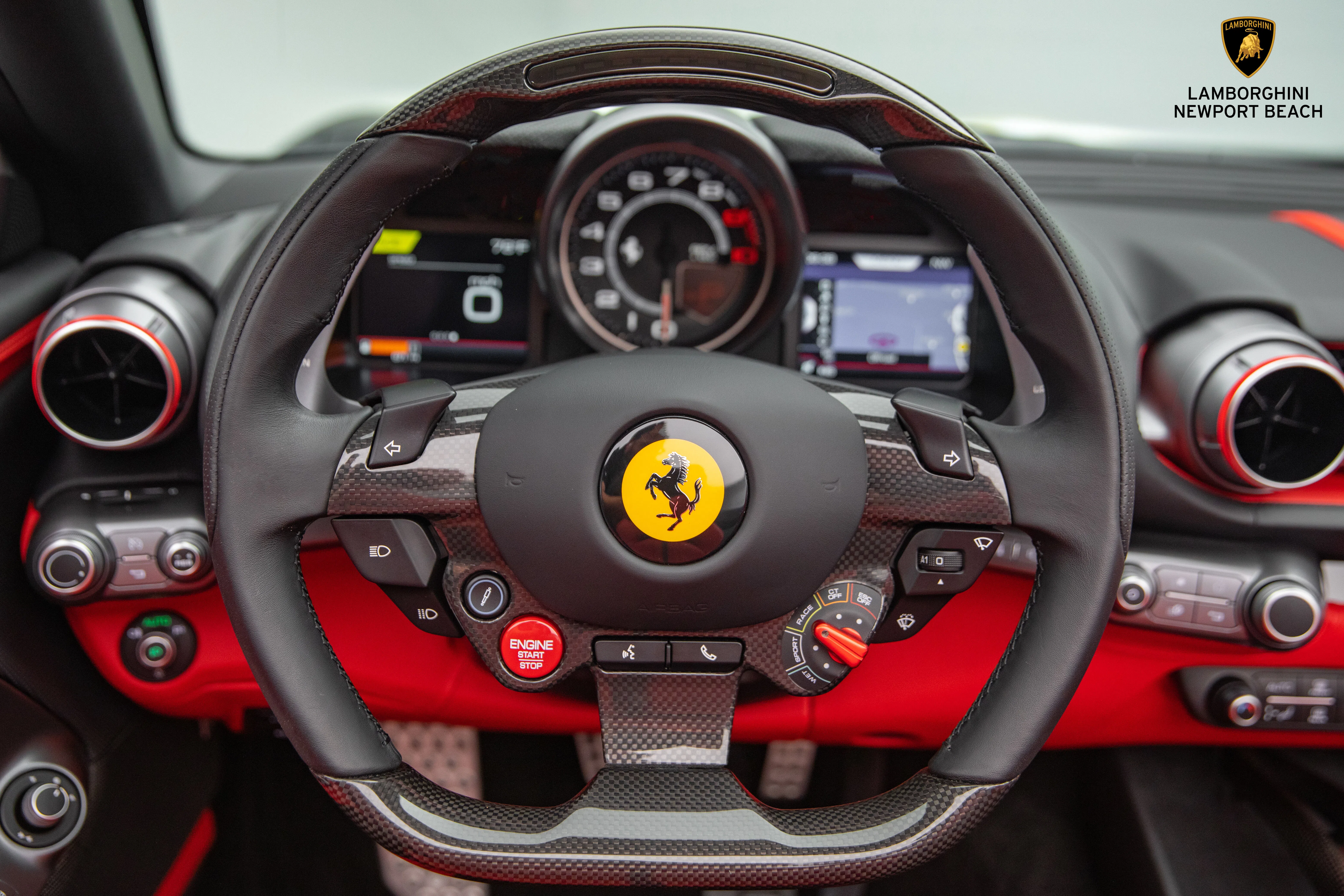 2021 Ferrari 812 GTS interior, Rosso Ferrari