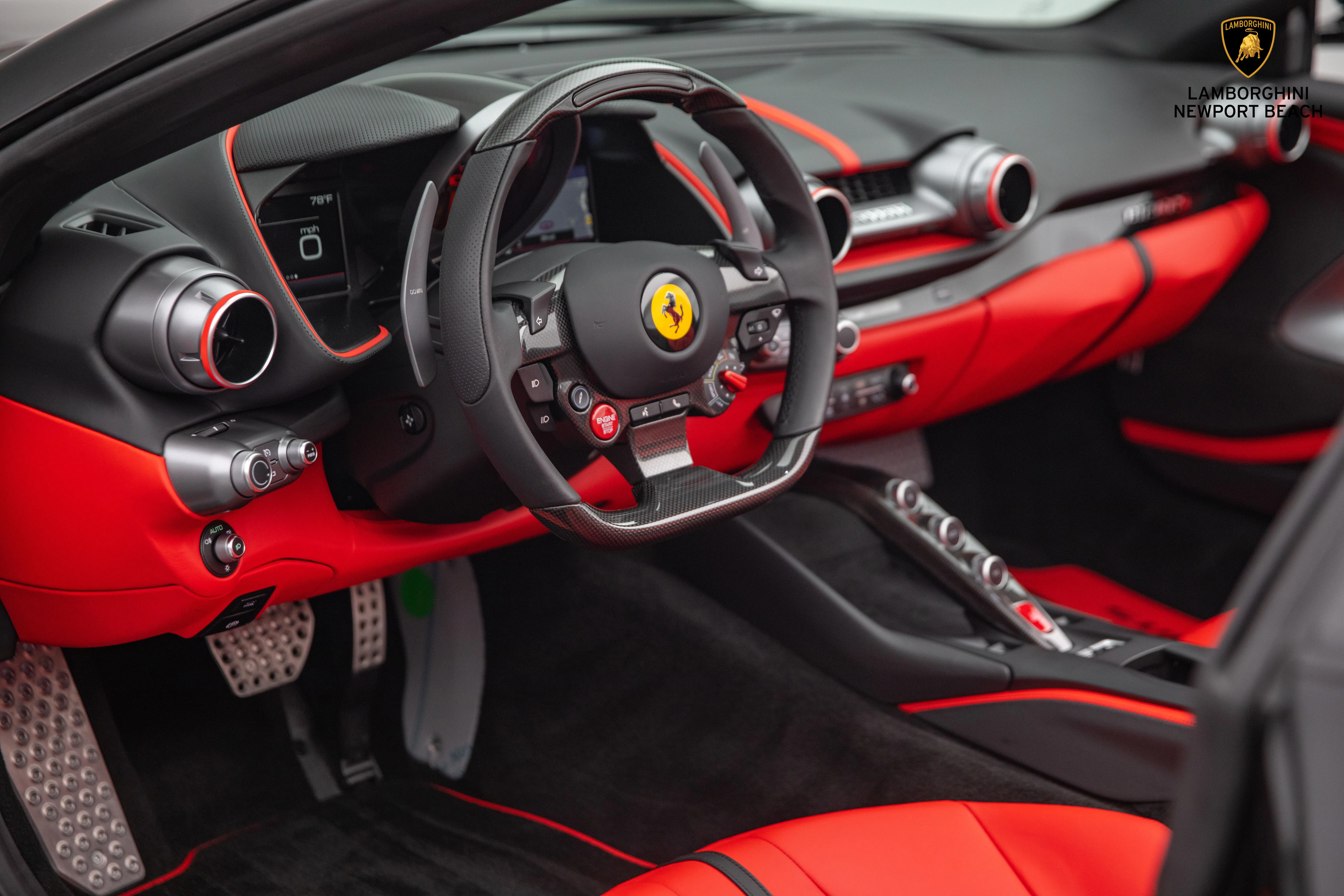 2021 Ferrari 812 GTS interior, Rosso Ferrari