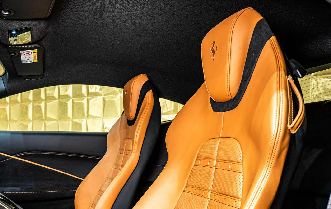 2022 Ferrari Roma interior, seats, Brown Cuoio