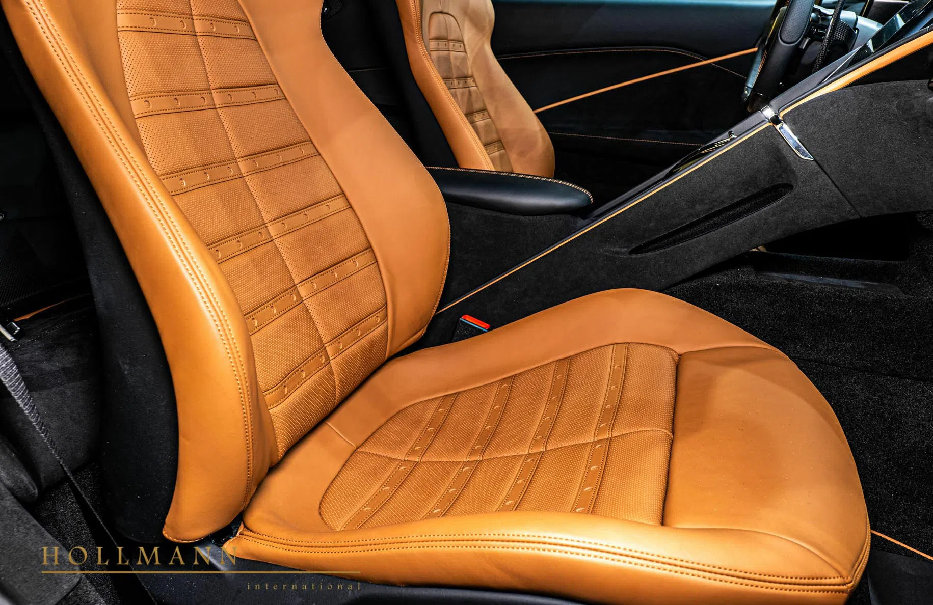 2022 Ferrari Roma interior, seats, Brown Cuoio