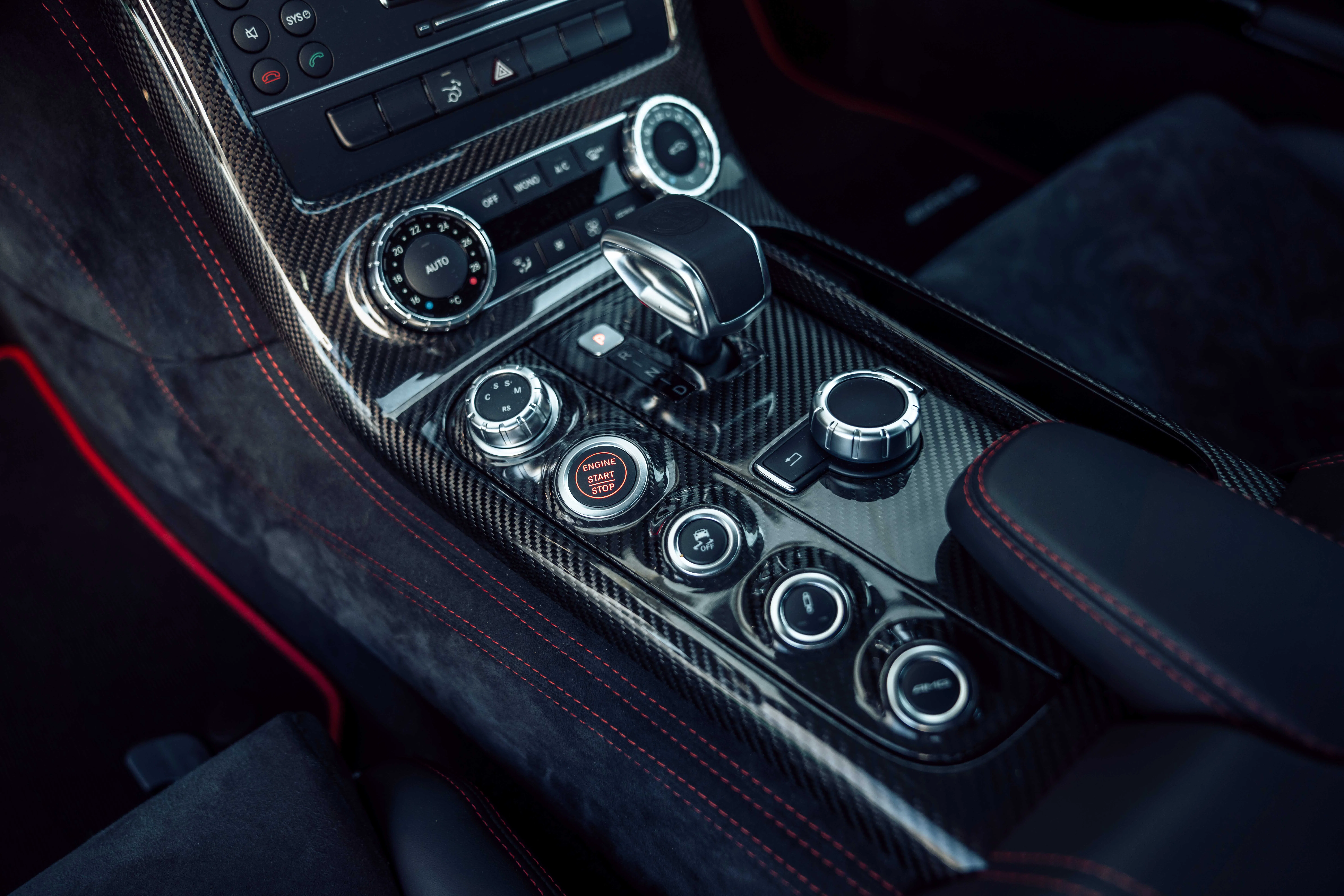 2013 Mercedes-Benz SLS AMG Coupe Black Series interior, center console