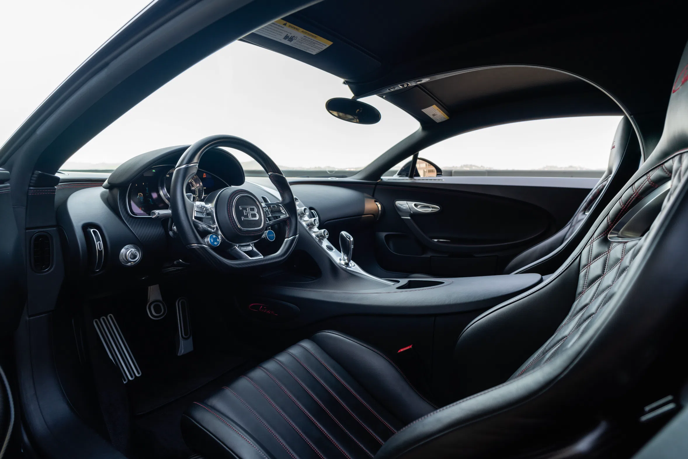 2018 Bugatti Chiron interior, dashboard, Beluga Black Carbon