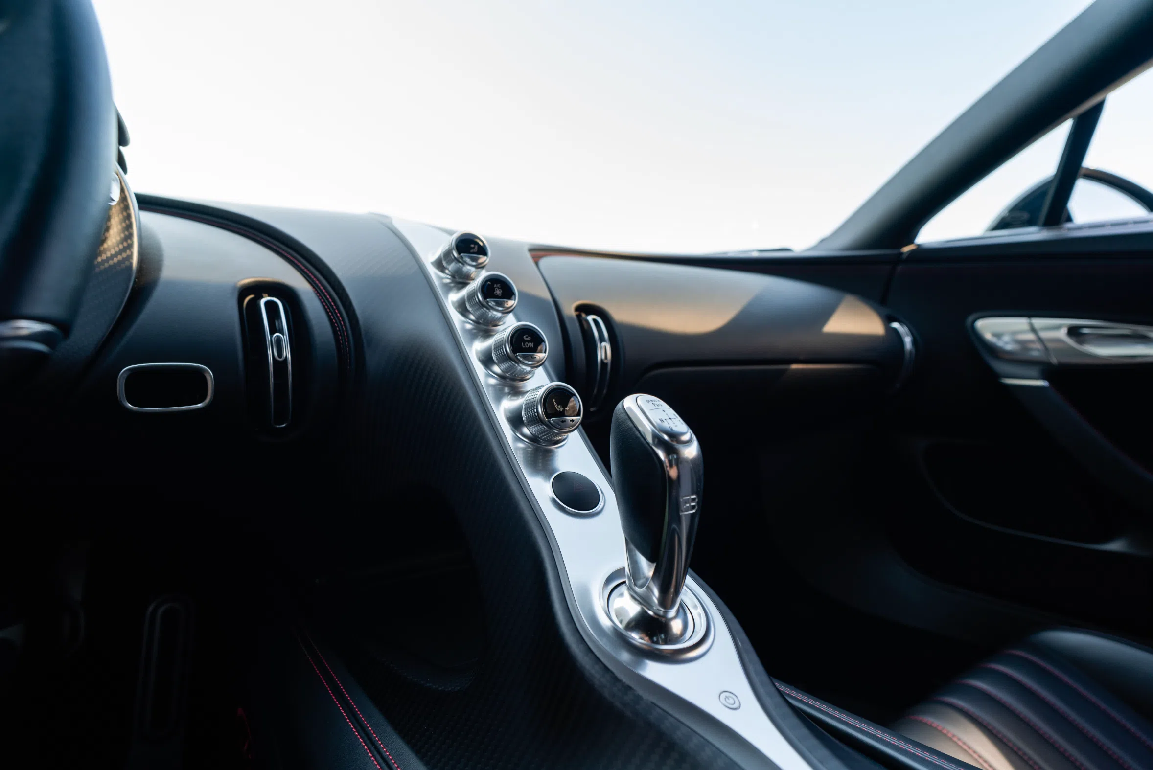2018 Bugatti Chiron interior, Beluga Black Carbon