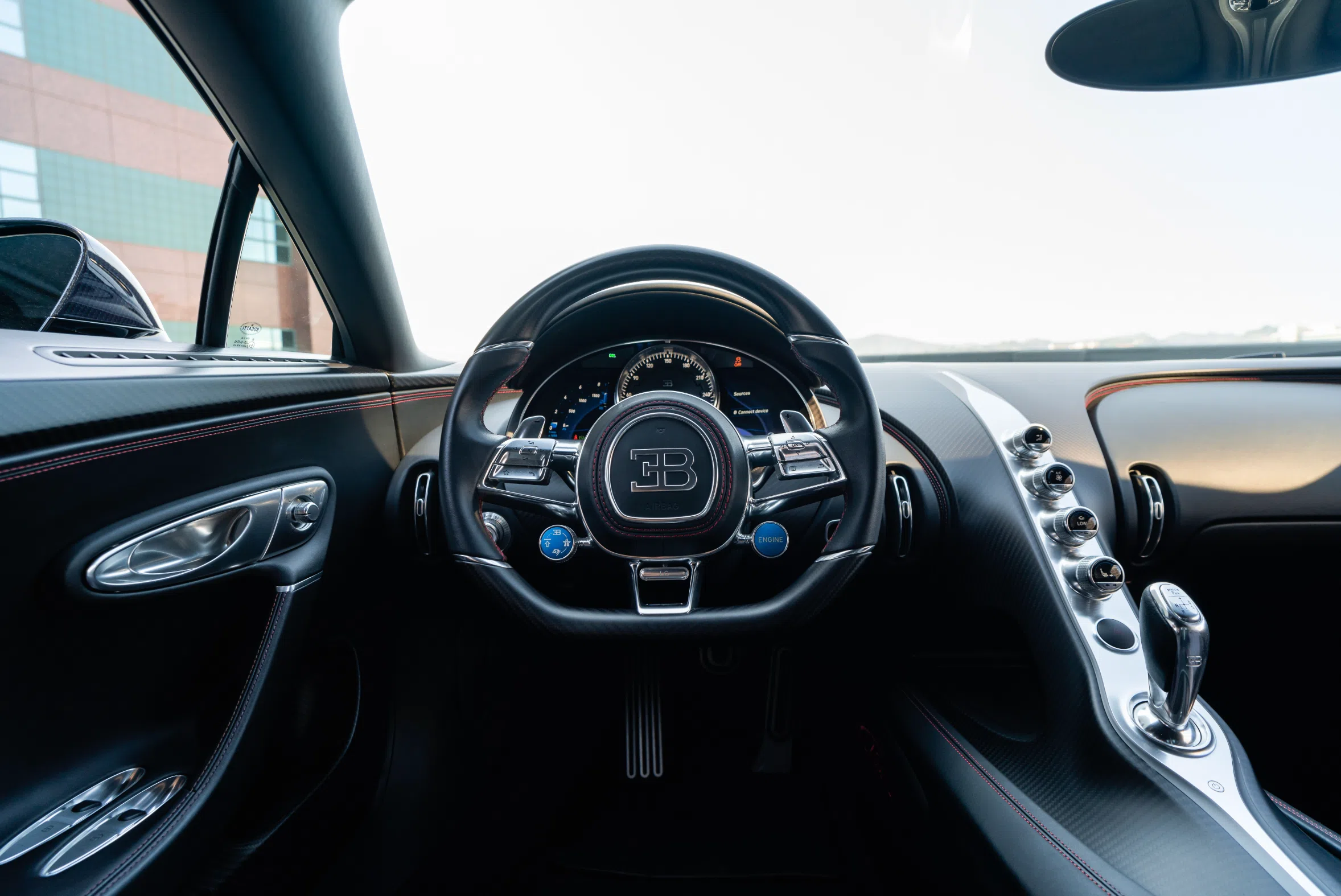 2018 Bugatti Chiron interior, Beluga Black Carbon