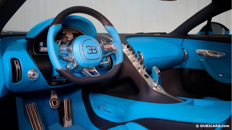 2017 Bugatti Chiron interior, Blue