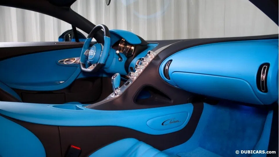 2017 Bugatti Chiron interior, Blue