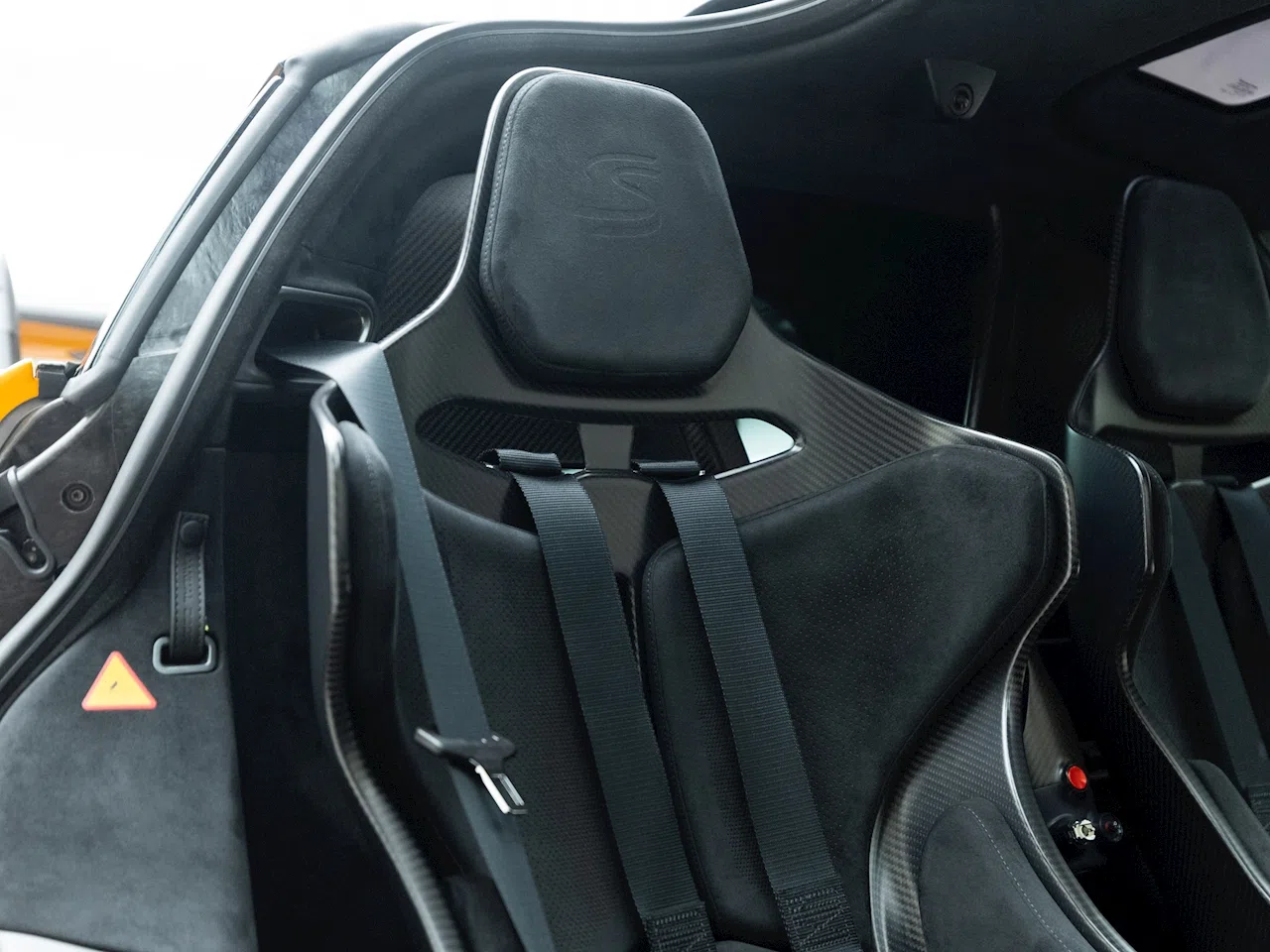2018 McLaren Senna interior, seats, Black Alcantara