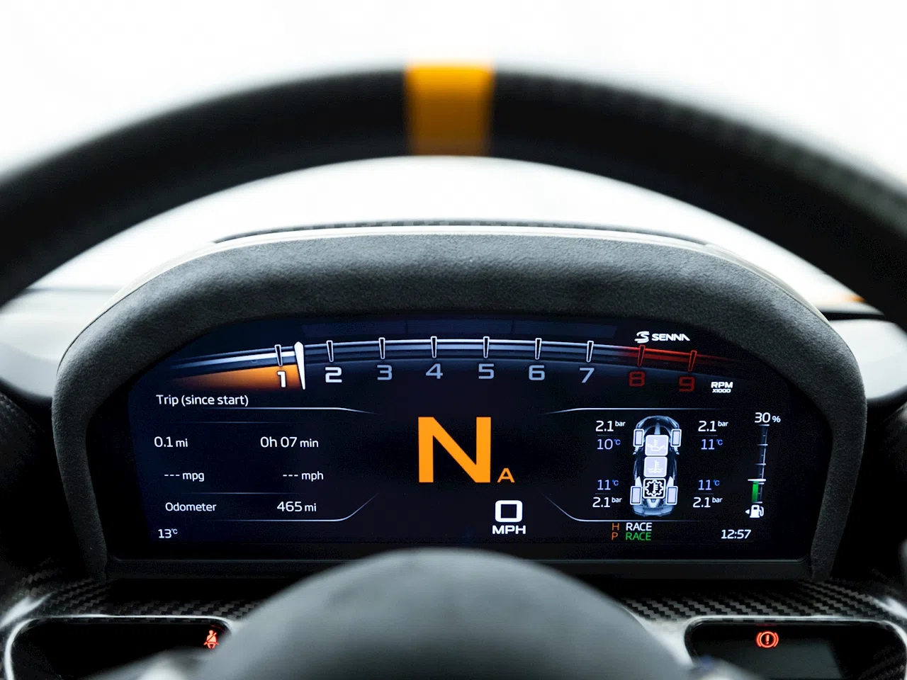 2018 McLaren Senna interior, Black Alcantara