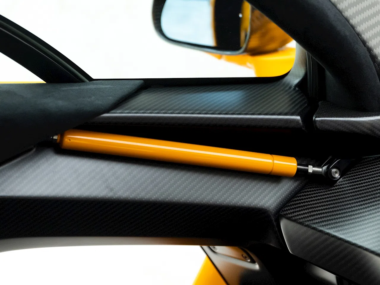 2018 McLaren Senna interior, door panel, Black Alcantara