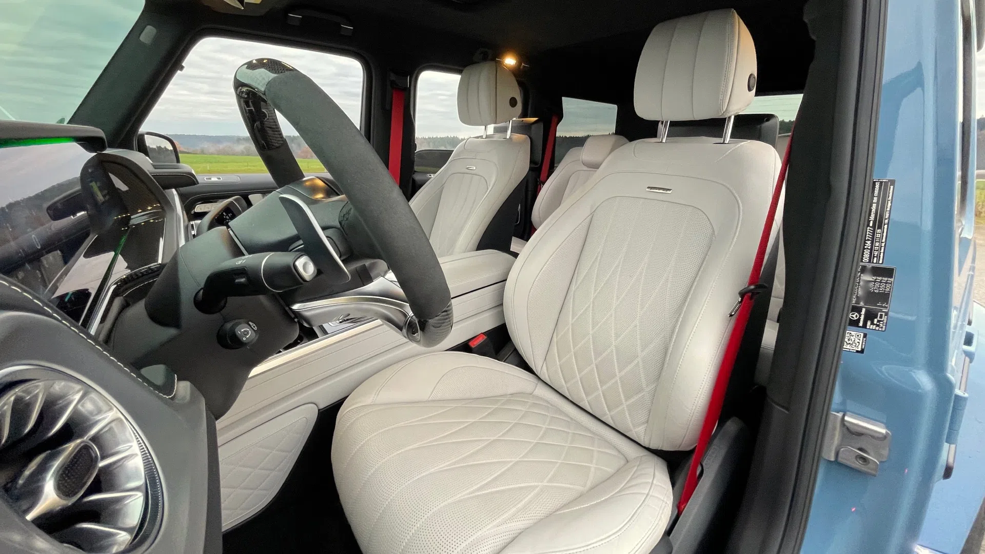 2021 BRABUS G 700 Widestar interior, seats, Leder Nappa Platinweiß