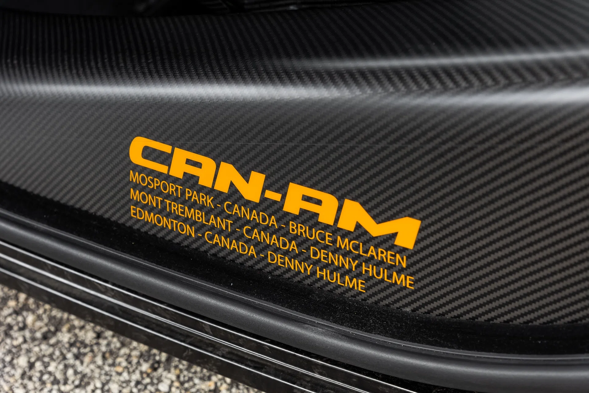 2019 McLaren Senna Can-Am interior, door sill, Carbon Black with McLaren Orange