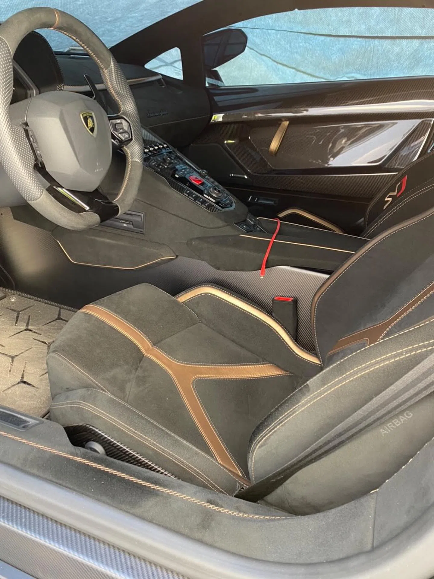 2020 Lamborghini Aventador SVJ Roadster interior, seats, Black