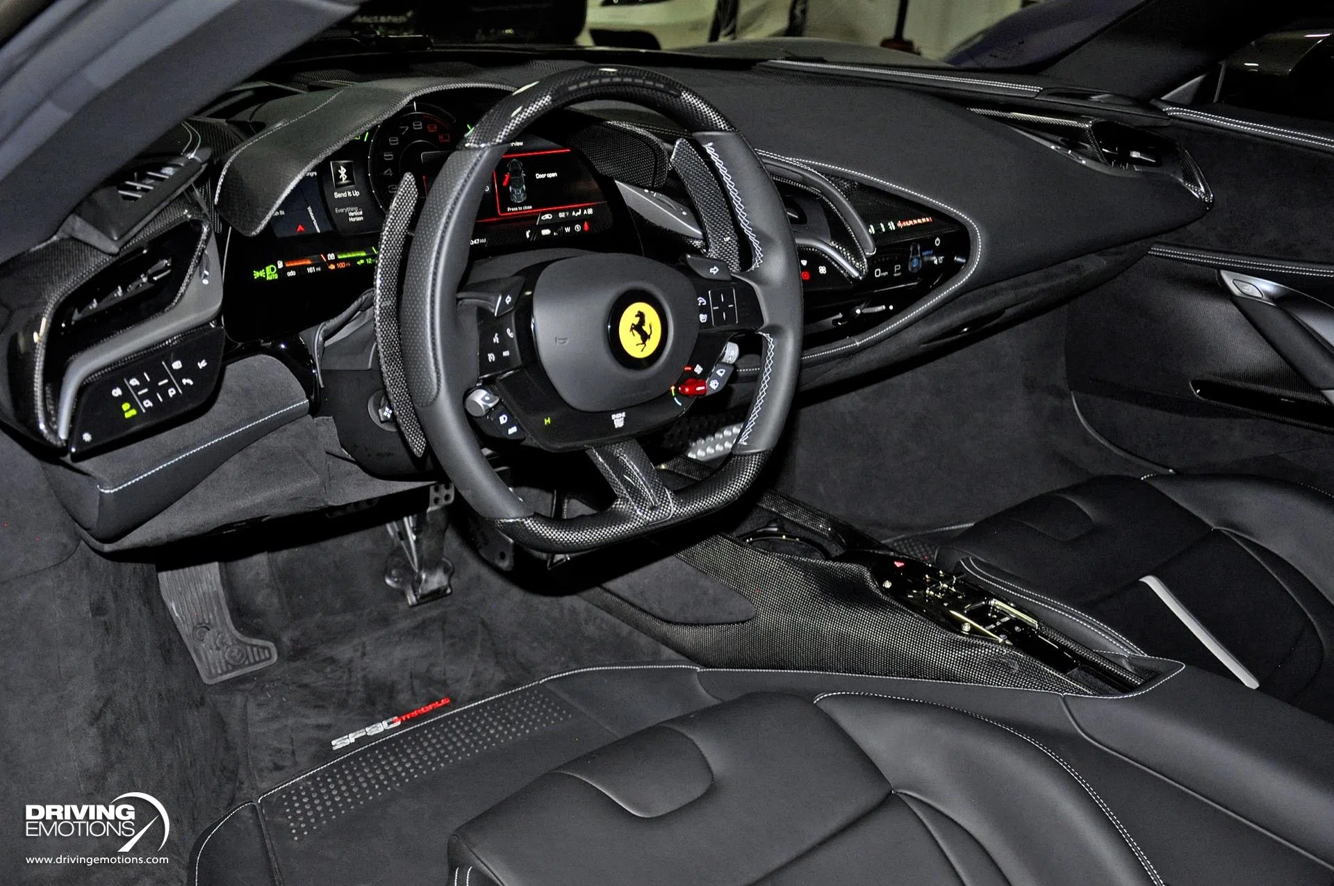 2022 Ferrari SF90 Stradale interior, dashboard, Nero, Leather