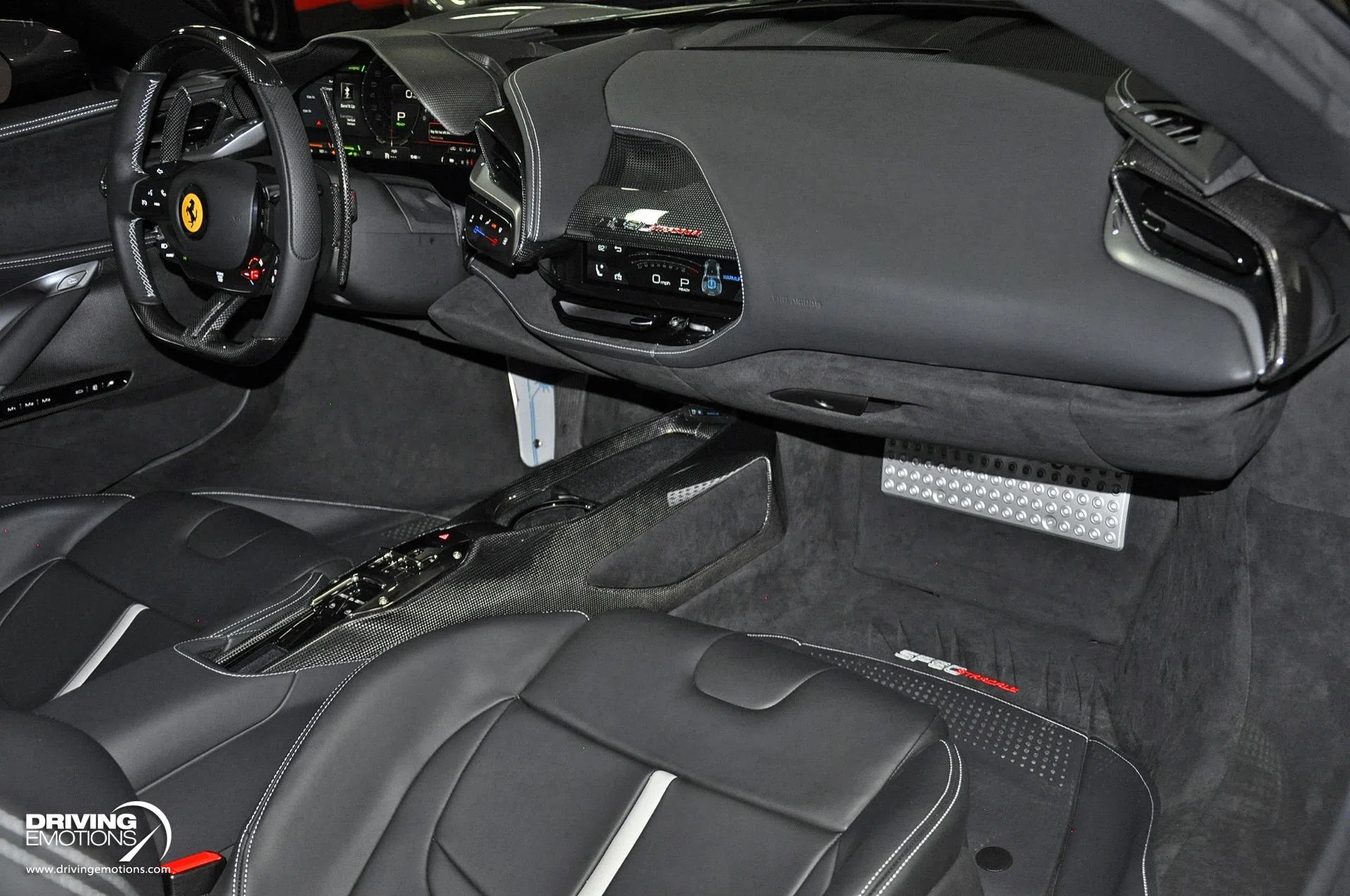2022 Ferrari SF90 Stradale interior, Nero, Leather