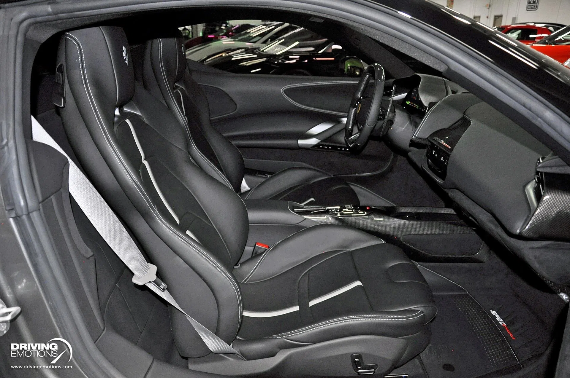 2022 Ferrari SF90 Stradale interior, seats, Nero, Leather