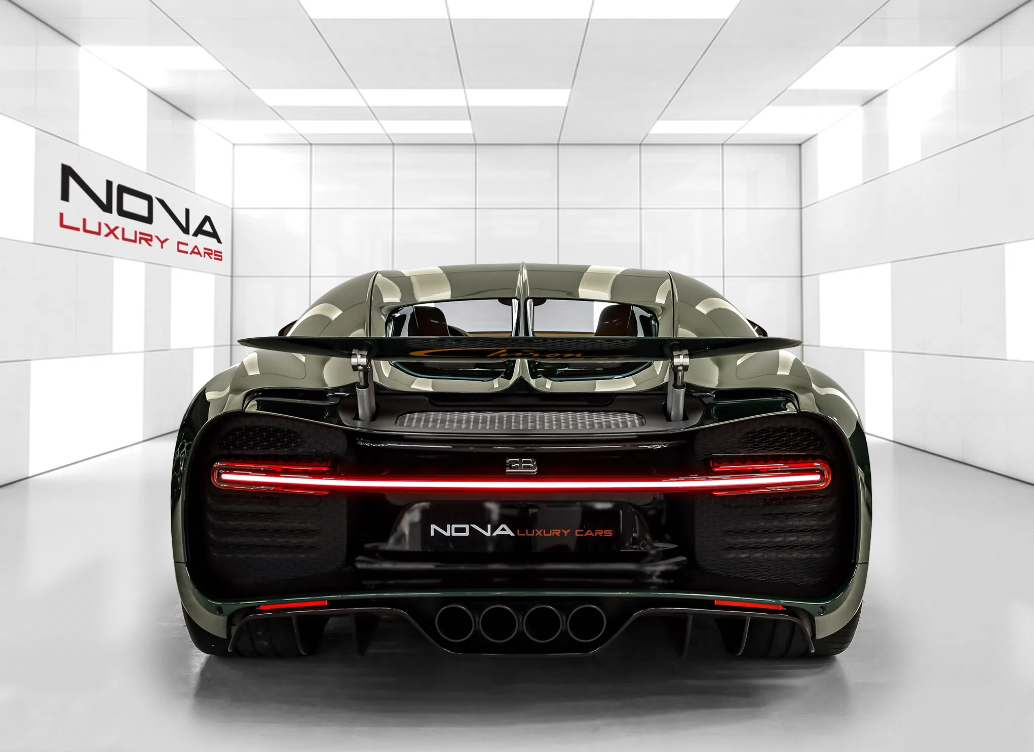 2019 Bugatti Sport Chiron 110 Anniversary, rear three-quarter view, Green