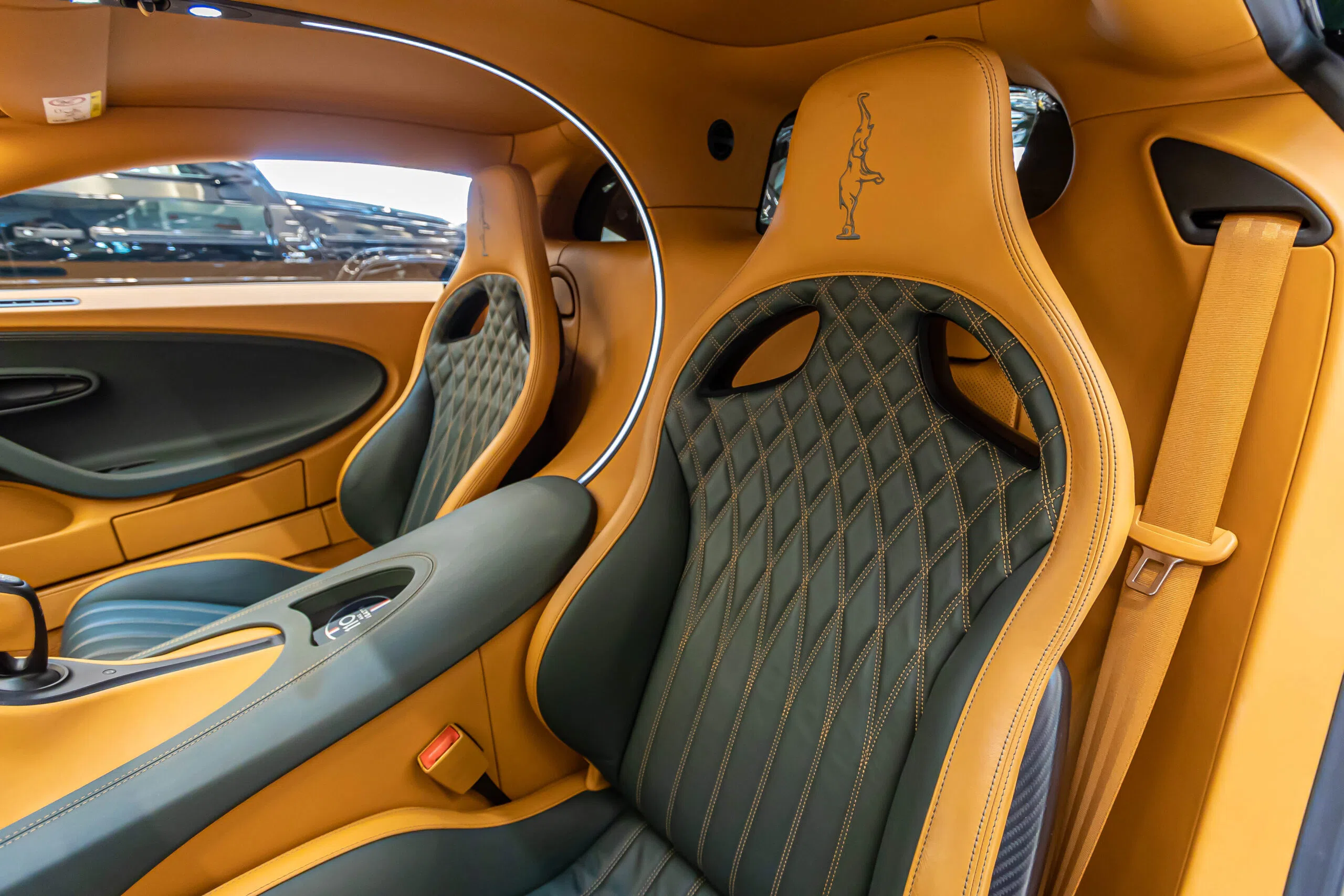 2019 Bugatti Sport Chiron 110 Anniversary interior, seats, Beige, Full leather