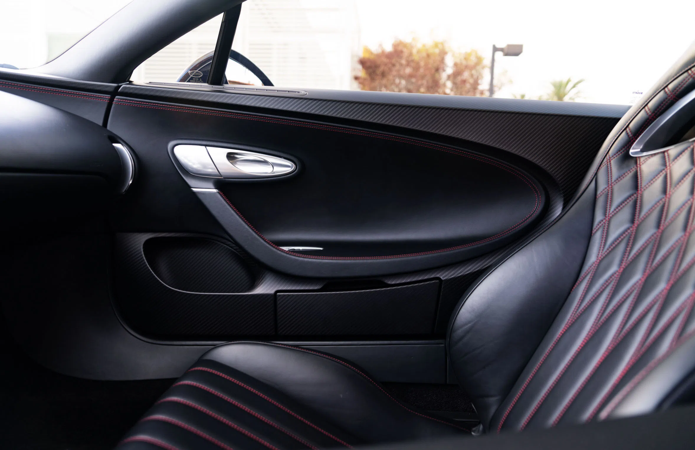 2018 Bugatti Chiron interior, door panel, Beluga Black Carbon