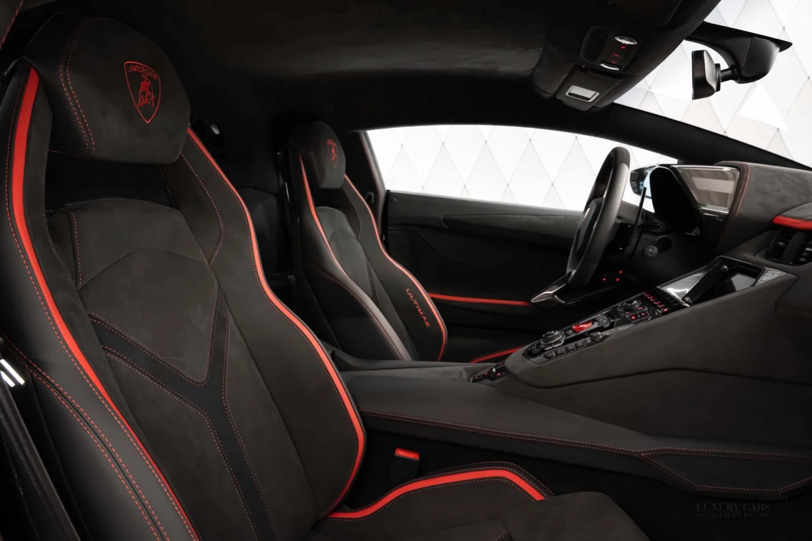 2022 Lamborghini Aventador Ultimae interior, seats, Alcantara