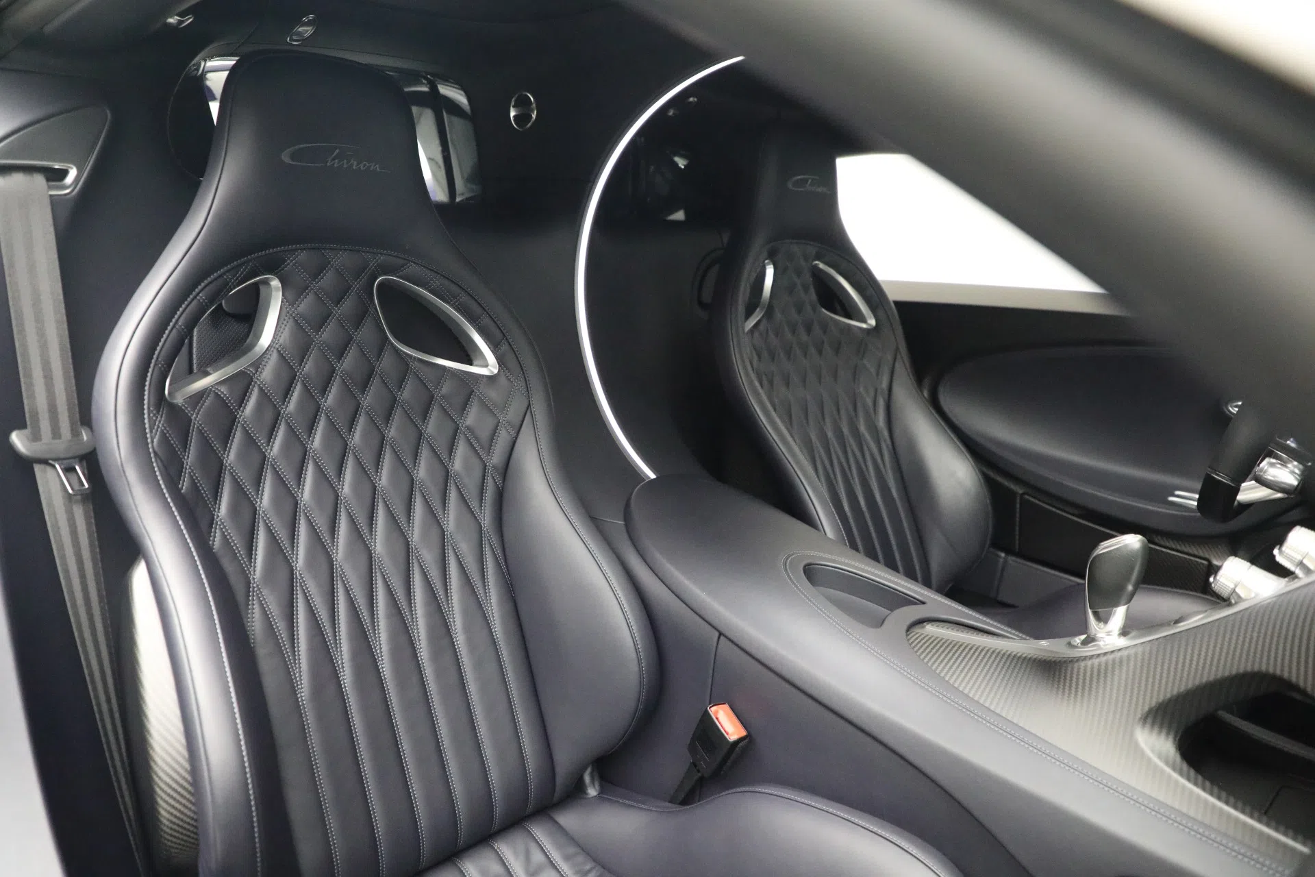 2018 Bugatti Chiron interior, seats, BLACK