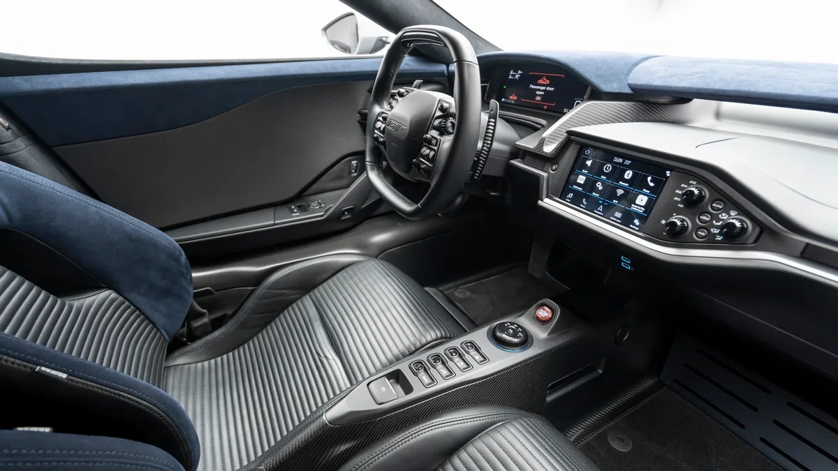 2020 Ford GT interior, Black/Blue