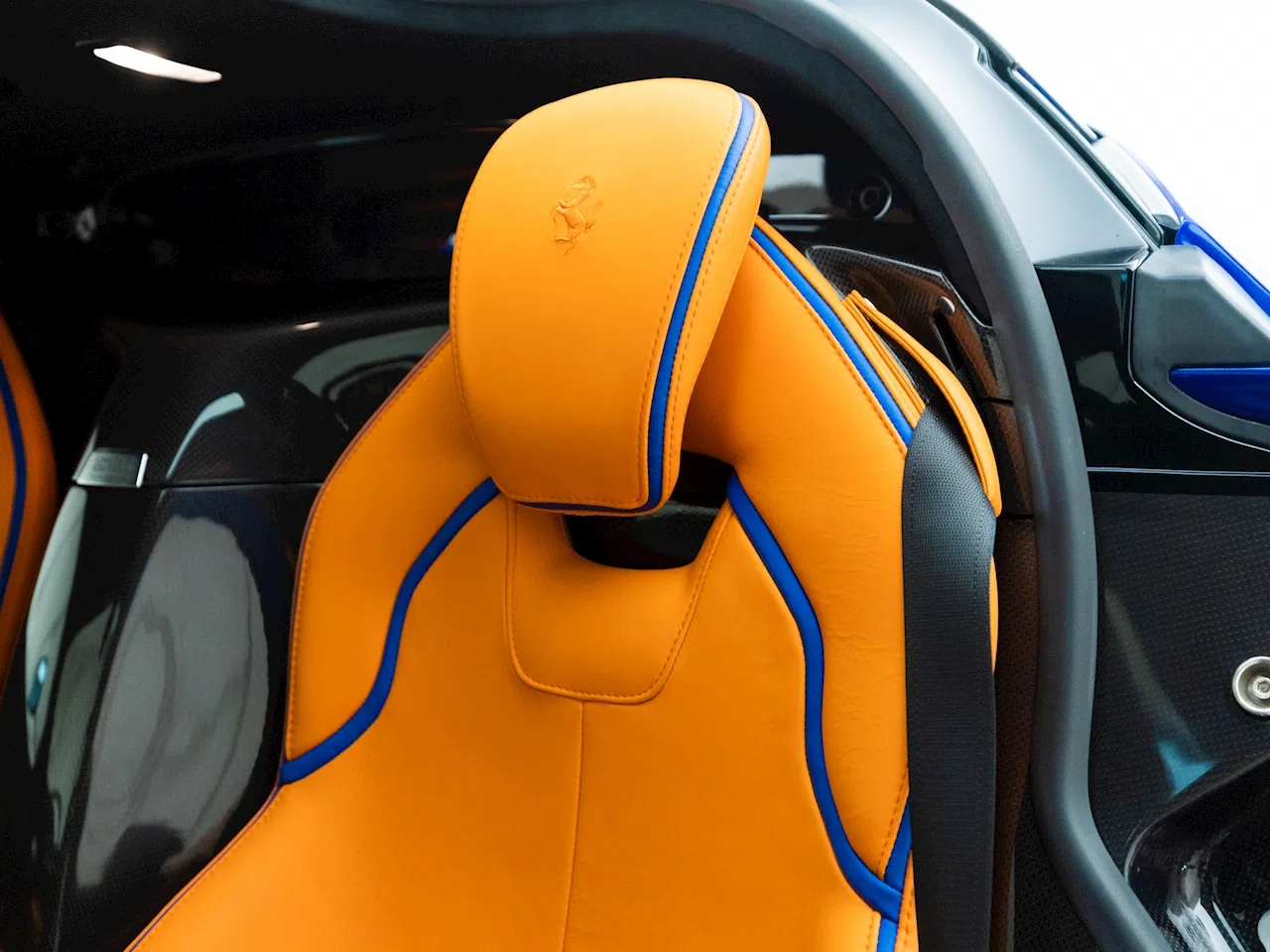 2018 Ferrari LaFerrari interior, seats, Hermes Orange Tailor Made Leather