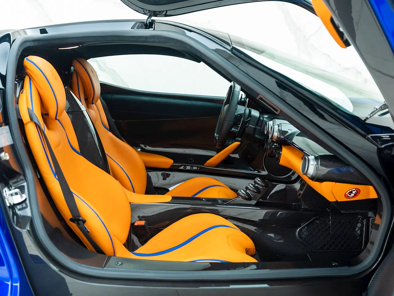 2018 Ferrari LaFerrari interior, seats, Hermes Orange Tailor Made Leather