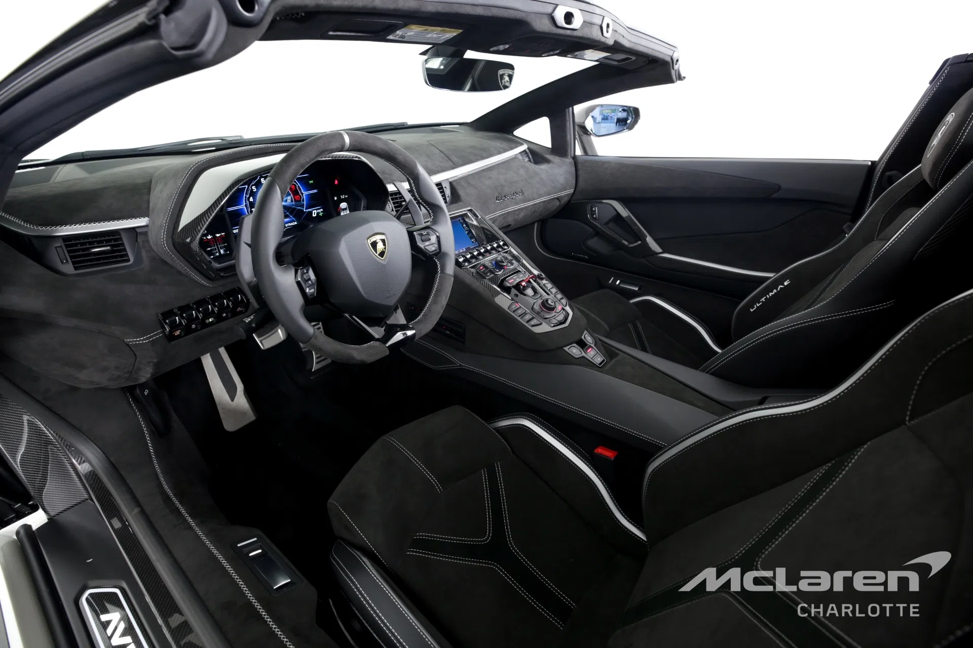 2022 LAMBORGHINI Aventador LP 780-4 Ultimae Roadster interior, dashboard, Nero Cosmus