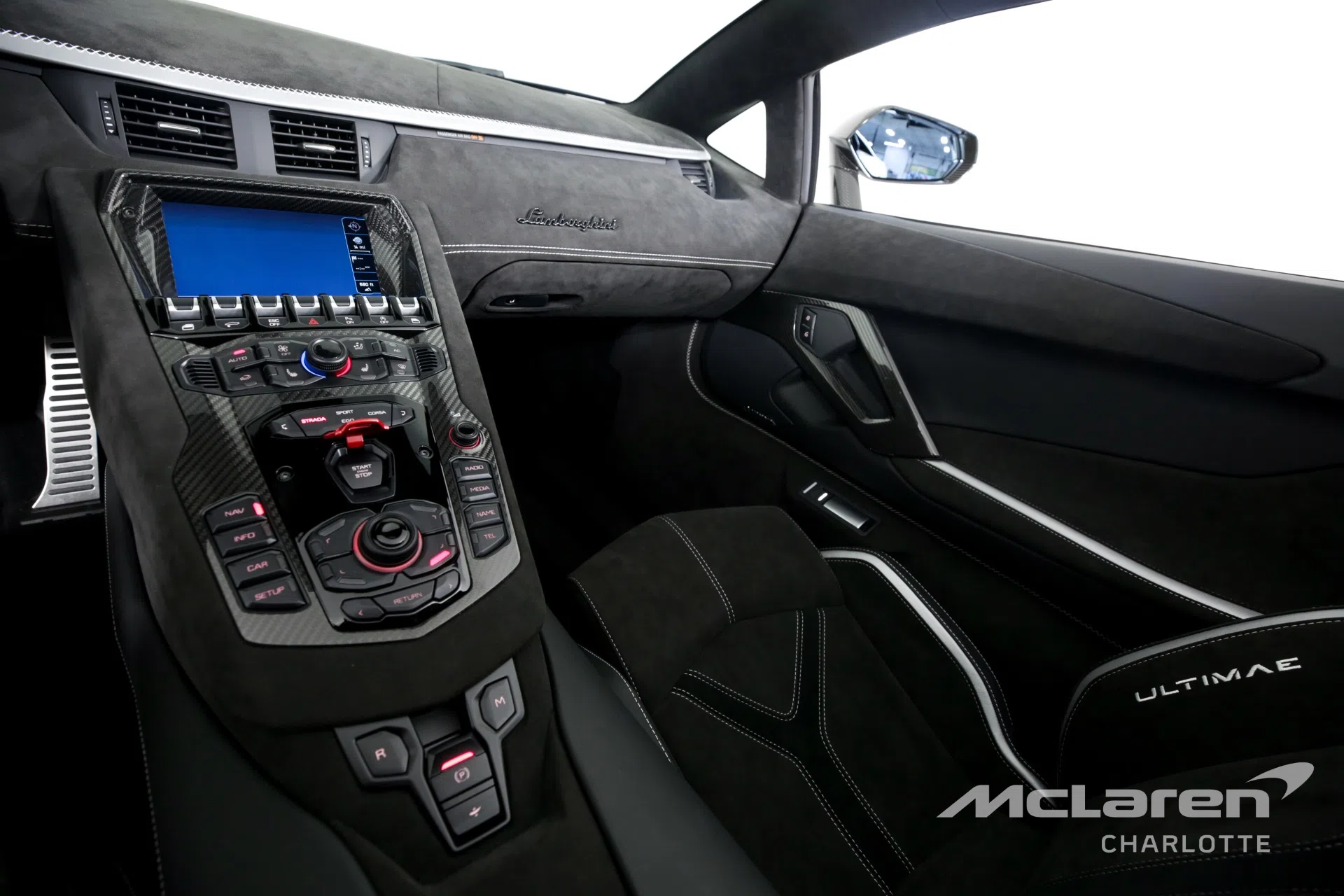 2022 LAMBORGHINI Aventador LP 780-4 Ultimae Roadster interior, Nero Cosmus