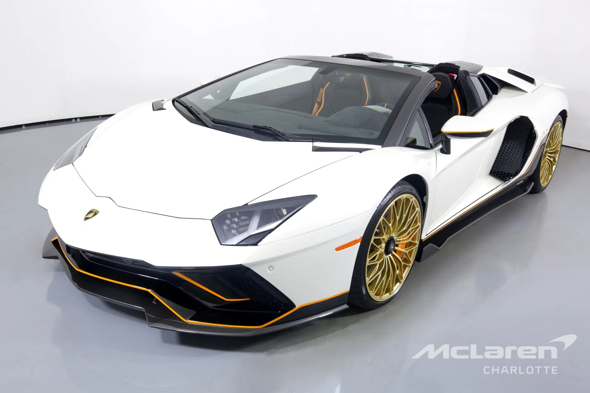 2022 Lamborghini Aventador LP 780-4 Ultimae Roadster for sale, front three-quarter view, Balloon White Pearl