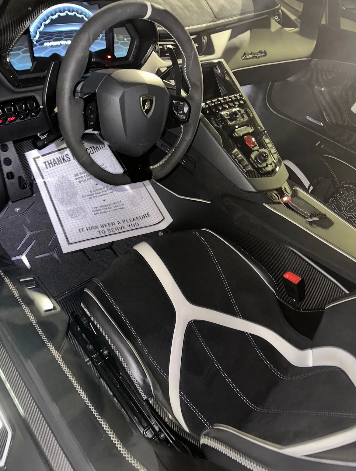 2021 Lamborghini Aventador SVJ Roadster interior, dashboard, Black