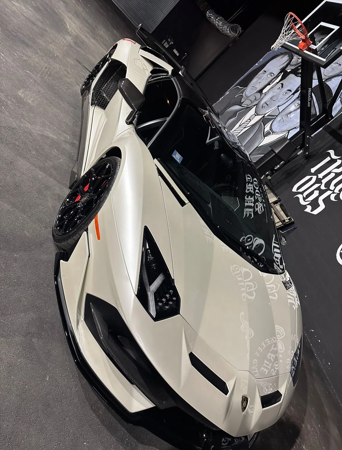 2021 Lamborghini Aventador SVJ Roadster for sale, front three-quarter view, Balloon White Pearl